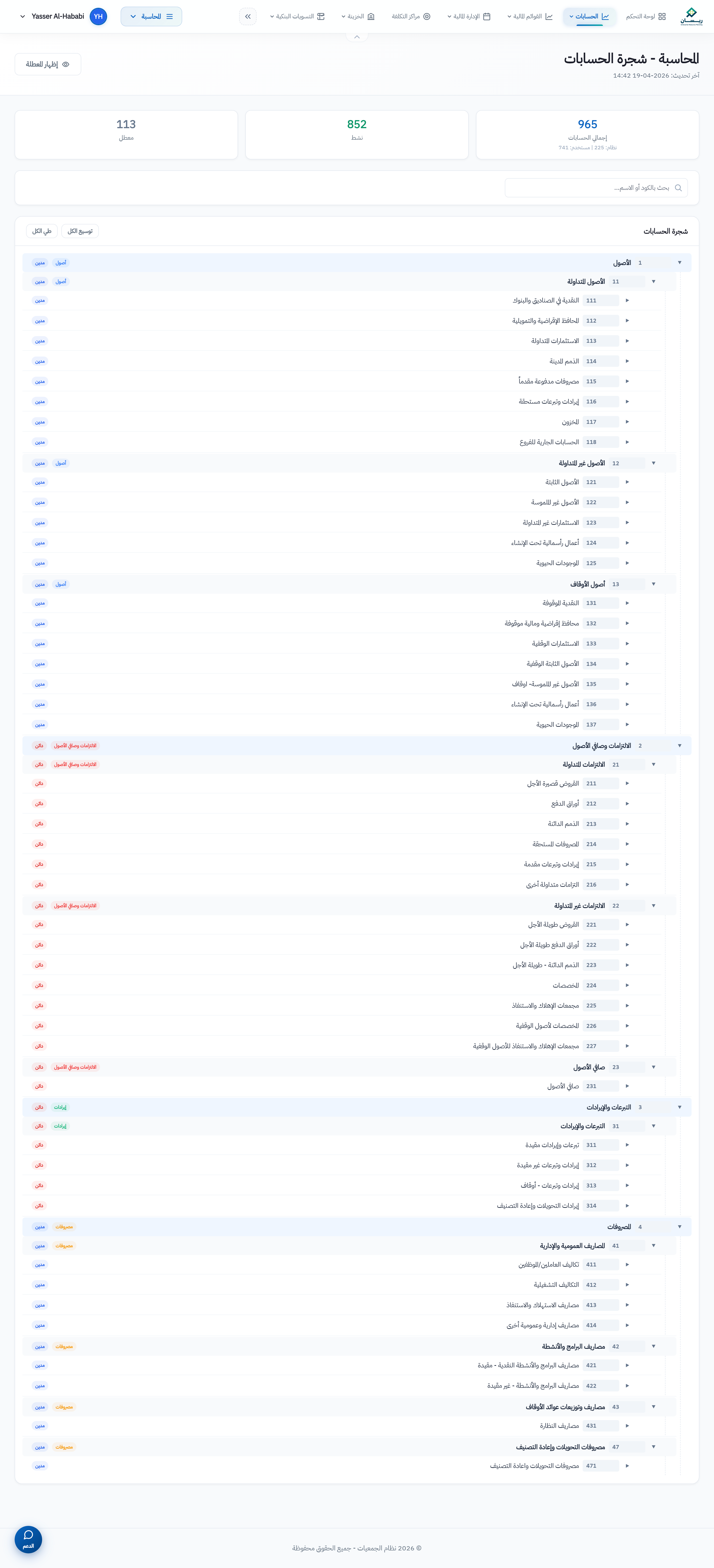 شجرة الحسابات — أكثر من 953 حساب جاهز